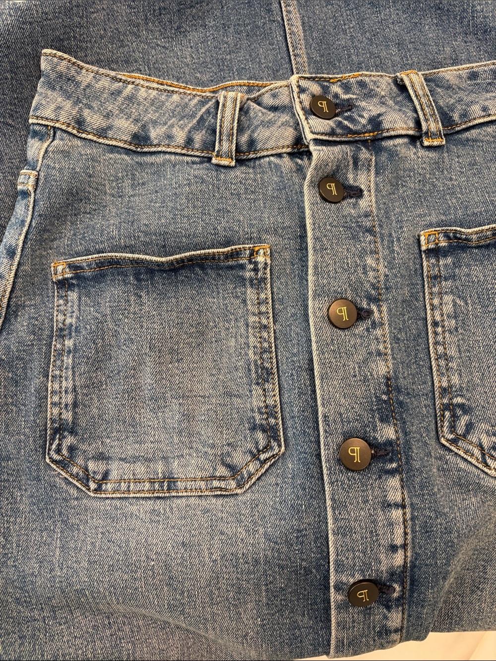 Pilcro Light Blue Button-Front Denim Midi Skirt - Picture 3 of 4